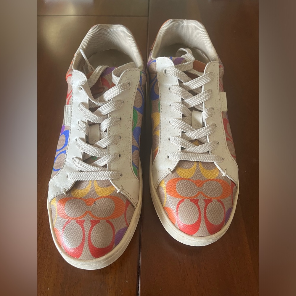 Pride inspired authentic Coach sneakers! Good condition!
